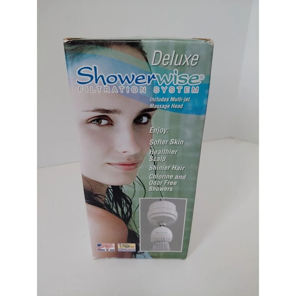 Deluxe Showerwise Filtration System Reduces Chlorine 1195 Massage Showerhead New